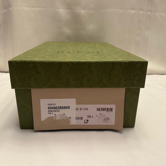 Gucci Multi-colored Jeweled Silver Sandals - Size 38-1/2 (38+) - Picture 9 of 11